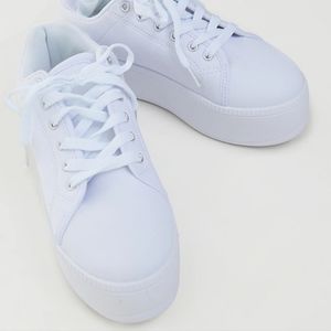 White Flatform Sneakers Size